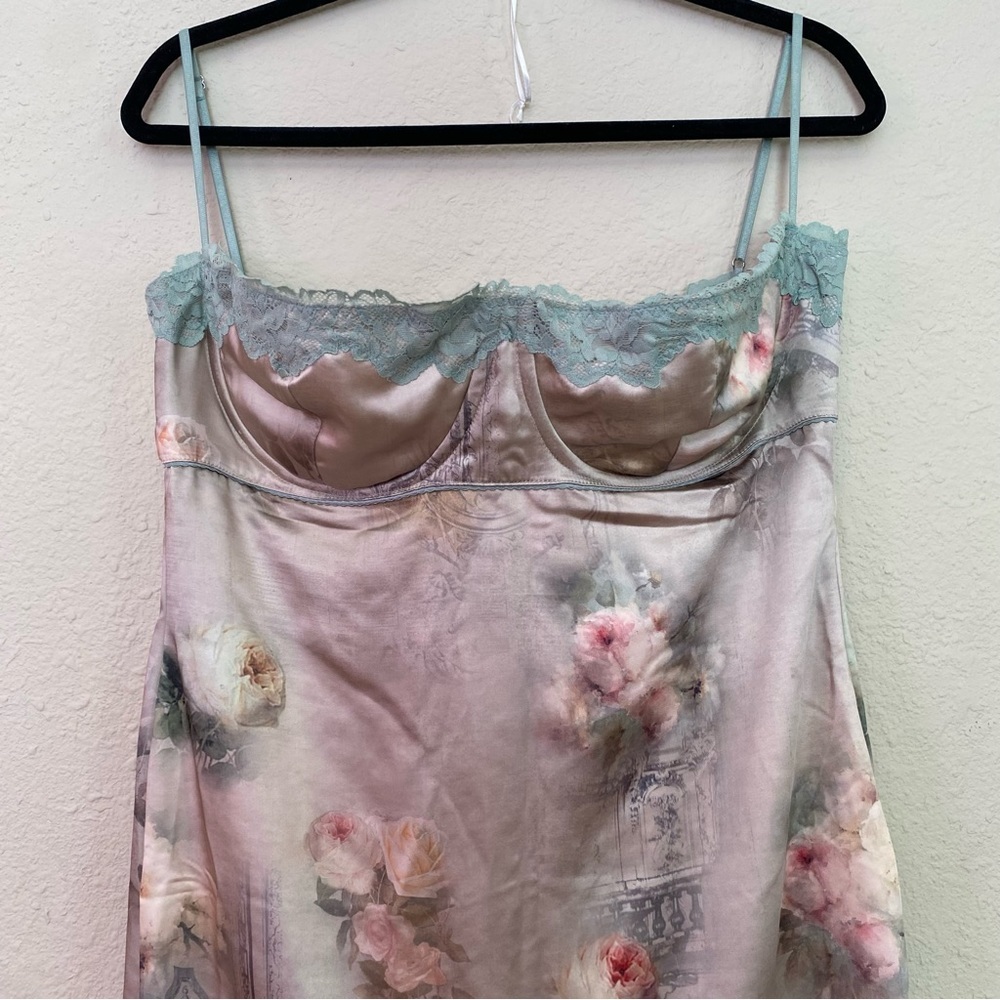 HOUSE OF CB 'Venus' Vintage Floral Midi Dress green corset style NWOT Sz XL A-C‎ - Picture 5 of 16